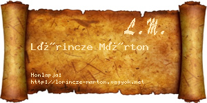 Lőrincze Márton névjegykártya