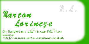 marton lorincze business card